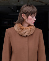 Get ready to slay the Y2k trend with this brown woolmix spring coat! Featuring a luxurious real fur collar, this coat is for everyone who loves to be elegant.