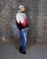 Embrace the heat with this fiery vintage 80s 90s flame sweater. Perfect for those who love to make a statement!