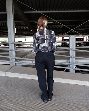 Vintage 90s black and white pattern shirt | M-L
