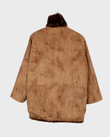 Stay cozy with our premium vintage 80s knitter optic jacket. With a real fur lining (except the sleeves) and collar, this jacket provides ultimate warmth!