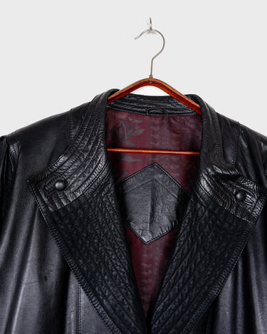 Vintage 80s oversized leather coat and shoulder pads | XL-XXL