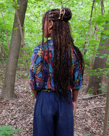 Vintage 80s colorful paisley print shirt | L-XL