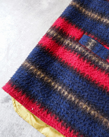 Vintage full-zip striped fleece vest | Navy & Red Gorpcore Gilet | Size L-XL