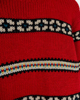 Forget the cold weather blues with this handknitted red vintage unisex sweater - crawl into cozy comforts! Its thick red fabric brings one-of-a-kind style and unmatched warmth! Snug and stylish - what more could you want?