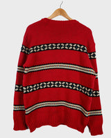 Forget the cold weather blues with this handknitted red vintage unisex sweater - crawl into cozy comforts! Its thick red fabric brings one-of-a-kind style and unmatched warmth! Snug and stylish - what more could you want?