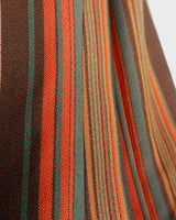 Get the ultimate 70s look with this vintage brown orange striped blazer! No buttons, just pure elegance. Perfect for any 70s enthusiast.