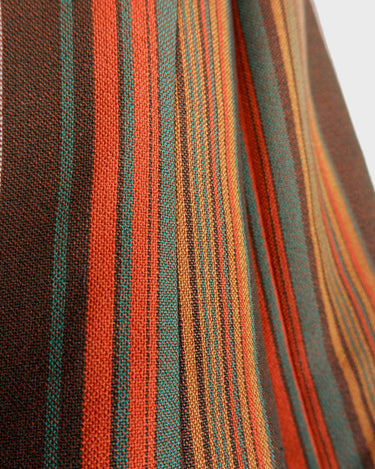 Get the ultimate 70s look with this vintage brown orange striped blazer! No buttons, just pure elegance. Perfect for any 70s enthusiast.