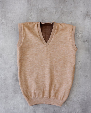 Vintage 90s reversible brown striped slipover vest | S-M