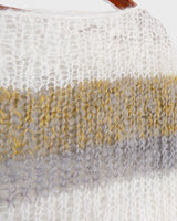 Experience the handmade goodness of our mohair spring/summer sweater! With its boxy cut and oversized fit, this sweater offers both style and comfort. Perfect for any season, this sweater is a must-have for any fashion-forward individual.