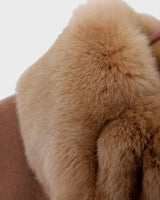 Get ready to slay the Y2k trend with this brown woolmix spring coat! Featuring a luxurious real fur collar, this coat is for everyone who loves to be elegant.