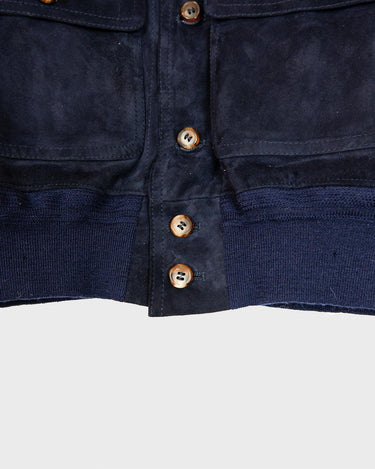 Wrap yourself up in this luxuriously soft, premium HANDCRAFTED Vintage 80s navy blue suede leather jacket (second to last photo shows the signature of the handcrafted work). Please keep in mind, that this jacket has some stains and flaws at the hem and sleeves, which I've already repaired.