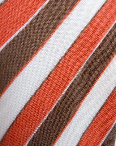 Vintage 70s turtleneck sweater by Rossi Gold with chevron pattern in orange and brown | S