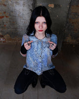 Revive the funky fashion of the 80s with our Vintage 80s 3/4 Sleeve Shirt. In blue with a colorful crazy pattern, it's also knitted with fine, soft fabric for comfort. Available in S-M. Get your groove on!