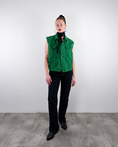 Vintage 80s 90s green BIG STAR cotton vest | M-L