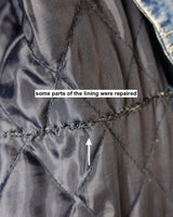 Introducing the ultimate vintage coat - a double lined denim and corduroy combo that will keep you warm and stylish! Perfect for sizes M to L and a must-have for any patchwork fabric lover. Don't miss out on this unique addition to your wardrobe!