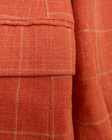 Add a touch of sass to your style with our Preloved salmon color tartan blazer (lightweight blazer - perfect for spring). Made from luxurious silk, virgin wool, and mohair, this blazer is not only stylish but also high-quality. Perfect for XS-S sizes. Upgrade your wardrobe now!