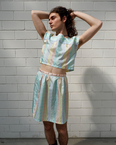Look dreamy and take your '70s 80s vibes to the next level with this ultra lightweight, pastel checkered two-piece! Shine on, you little fairy!