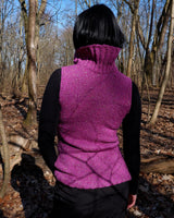 Introducing this handmade purple long turtlekneck slipover! The colorful melange design adds a playful twist to this cozy XS-S fit, perfect for layering.