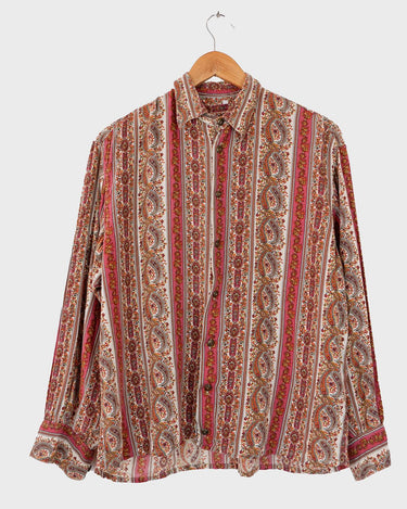 Unlock your inner 70s child with this groovy vintage blouse! Featuring an all-over 70s pattern on soft viscose fabric, this comfy top is perfect for adding a little retro flair to your wardrobe. Sassy yet subtle, you'll be feeling the 70s vintage power in no time!