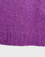 Introducing this handmade purple long turtlekneck slipover! The colorful melange design adds a playful twist to this cozy XS-S fit, perfect for layering.