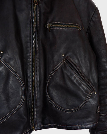 Upgrade your wardrobe with a real classic! The Premium Vintage 1957 Legendary Firenze leather jacket will elevate your style with its luxurious, waxy feel and deep, chocolate brown hue.