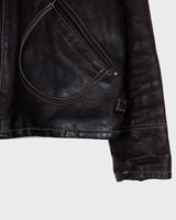 Upgrade your wardrobe with a real classic! The Premium Vintage 1957 Legendary Firenze leather jacket will elevate your style with its luxurious, waxy feel and deep, chocolate brown hue.