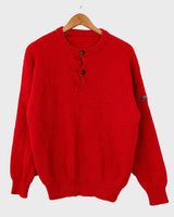 Ready to survive the cold winter days in this vintage 80s red thick wool sweater?