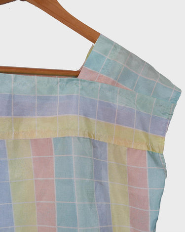 Look dreamy and take your '70s 80s vibes to the next level with this ultra lightweight, pastel checkered two-piece! Shine on, you little fairy!