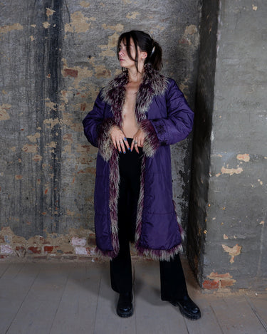 Vintage purple afghan lightweight coat (perfect for autumn/spring) | M-L