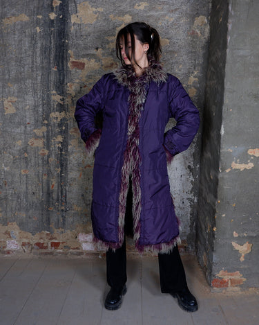 Vintage purple afghan lightweight coat (perfect for autumn/spring) | M-L