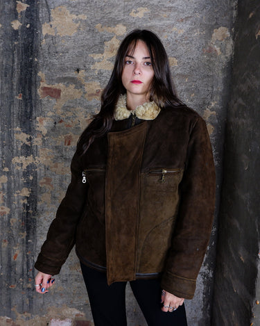 Vintage 80s brown shearling jacket (super warm!) | M-L
