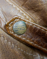 Fall in love with this italian vintage 80s brown leather jacket! With its classic look, warm wool lining, and thick leather material, you'll look and feel great while staying cozy!