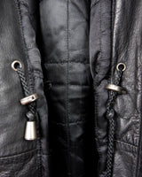 Add some edge to your wardrobe with this must-have preloved Westbury black leather coat. Perfect for cooler weather, this stylish piece will take any outfit to the next level!
