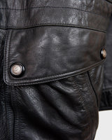Add some edge to your wardrobe with this must-have preloved Westbury black leather coat. Perfect for cooler weather, this stylish piece will take any outfit to the next level!