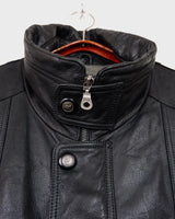 Add some edge to your wardrobe with this must-have preloved Westbury black leather coat. Perfect for cooler weather, this stylish piece will take any outfit to the next level!
