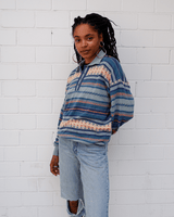 This cute Vintage 90s blue geometric pattern sweater (thin!) will have you feeling snazzy! You won't be able to deny the 80s / 90s's charm with its unique pink detailing - perfect for adding an extra splash of personality!