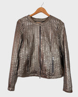 This Milestone nappa leather jacket will have you shimmering with glam and elegance! Crafted from ultra thin and luxurious nappa leather. Ideal for spring and summertime sparkle!