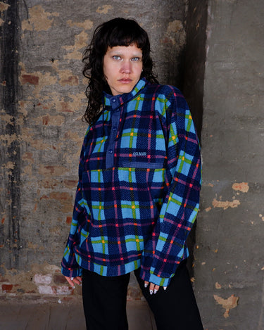 Vintage Colmar 80s/90s Half Zip Fleece – Multicolor Plaid (thin) | L