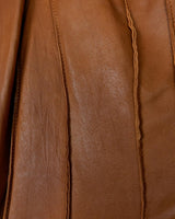 Looking for a spring statement piece? This premium brown lamb leather blazer (thin!) is the answer! With its buttery soft feel, boho stitching details and different leather textures it's a must-have!