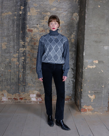 Vintage 90s RINALDI MAGLIERE grey turtlekneck wool mix sweater | S-L