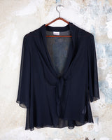 See-through but never low-key – this sheer lace-up jacket brings attitude with every detail. The transparent fabric meets lacing for a look that’s anything but basic. A y2k piece that speaks for itself.