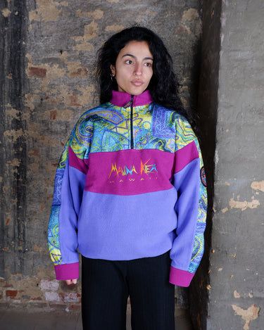 Vintage 80s 90s MAUNA KEA HAWAII colorful half zip fleece | S-L