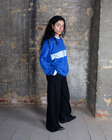 Vintage 90s SAMAR Blue color block sweatshirt | M-L