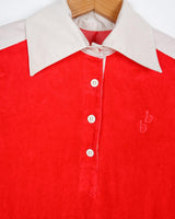 Introducing a special treat from the 70s - a fabulous vintage red dress made of Nikki material, so you know it's cozy!