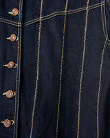Unleash your inner '90s fashion icon with our Vintage 90s black/dark blue long denim coat! This coat isn't just a coat - it's a statement piece for denim lovers! Embrace this edgy look and grab it now!