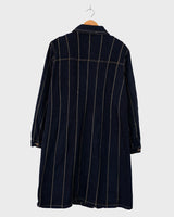 Unleash your inner '90s fashion icon with our Vintage 90s black/dark blue long denim coat! This coat isn't just a coat - it's a statement piece for denim lovers! Embrace this edgy look and grab it now!