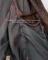 Revive the '80s look with this vintage brown used look leather jacket! It's been around the block, but there's still plenty of life in it enough to make a statement that'll stand the test of time. Please keep in mind, that the inner lining of the leather jacket is full of discoloration and cracks that have been sewn up (condition 4/10 for the inner lining). Please have a look at the last 3 photos for the inner lining.