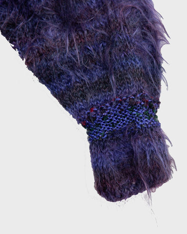 This Vintage 80s purple glitter handmade furry cardigan (thin) is sure to sparkle up your wardrobe! No need to be basic!