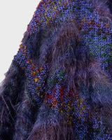 This Vintage 80s purple glitter handmade furry cardigan (thin) is sure to sparkle up your wardrobe! No need to be basic!