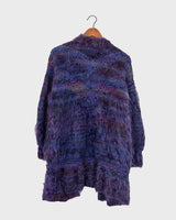 This Vintage 80s purple glitter handmade furry cardigan (thin) is sure to sparkle up your wardrobe! No need to be basic!